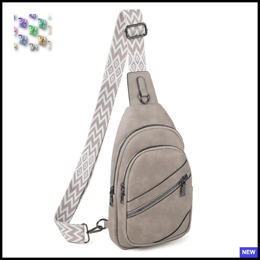 Leather Crossbody Sling Bag Adjustable Strap Travel Purse Fanny Pack Chic